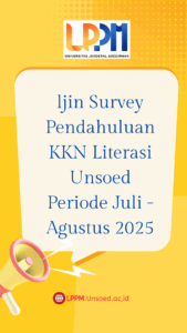 Surat lzin Survey Pendahuluan KKN Literasi Unsoed di Kabupaten Wonosobo Periode Juli – Agustus 2025