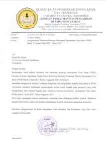 Pengumuman Penerima Bantuan Dana Percepatan Guru Besar (PGB) Batch 2 Sumber Dana BLU Tahun 2025