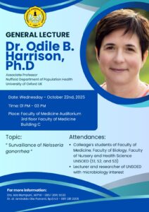 Kuliah Umum dengan Topik. : “Survaillance of Neisseria Gonorrhea” oleh  Odile B. Harisson, Ph.D