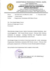 Pengumuman Pembekalan KKN Materi Proses Periode Januari – Februari   2026