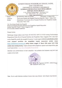 Permohonan Penyelesaian Revisi Proposal Penelitian dan Pengabdian kepada Masyarakat Tahun 2026