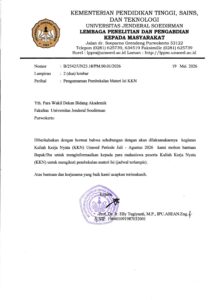 Pengumuman Pembekalan Materi Isi KKN Unsoed Periode Juli – Agustus 2026