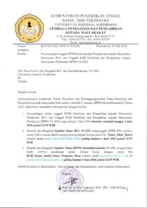 Perpanjangan Unggah SPTB Penelitian dan Pengabdian