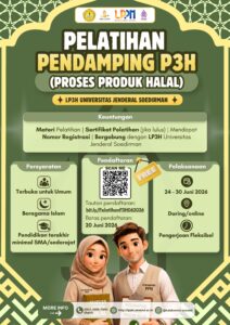 PENDAFTARAN PELATIHAN PENDAMPING PROSES PRODUK HALAL (P3H) RESMI DIBUKA