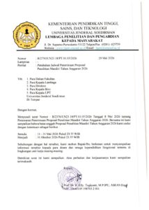 Perubahan Jadwal Penerimaan Proposal Penelitian Mandiri Tahun Anggaran 2026