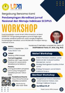 WORKSHOP PENDAMPINGAN AKREDITASI JURNAL NASIONAL DAN MENUJU INDEKSASI SCOPUS