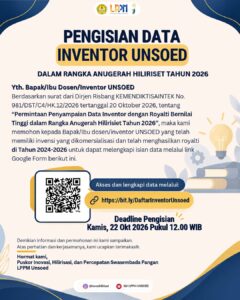 PENGISIAN DATA INVENTOR UNSOED DALAM RANGKA ANUGERAH HILIRISЕT TAHUN 2026
